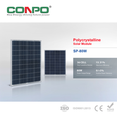 80W, 18V, Polycrystalline Solar Panel, PV Module