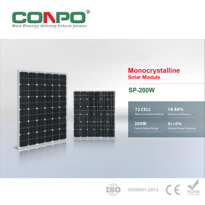 200W, 36V, Monocrystalline Solar Panel, PV Module