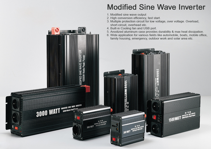 300~5000W, DC12V or 24V, AC220V, DC-AC Modified Sine Wave Inverter