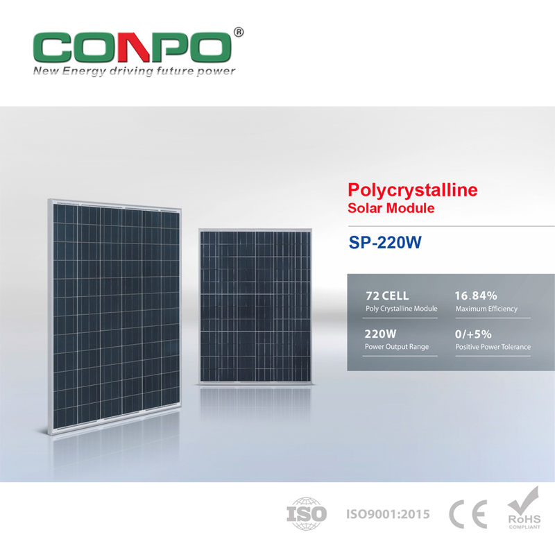 220W, 36V, Polycrystalline Solar Panel, PV Module