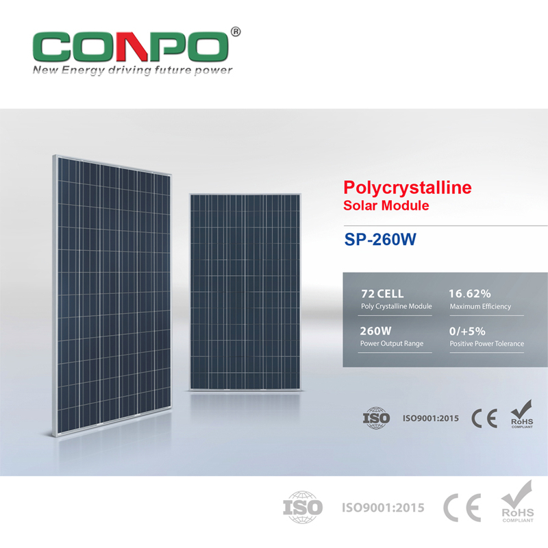 260W, 36V, Polycrystalline Solar Panel, PV Module