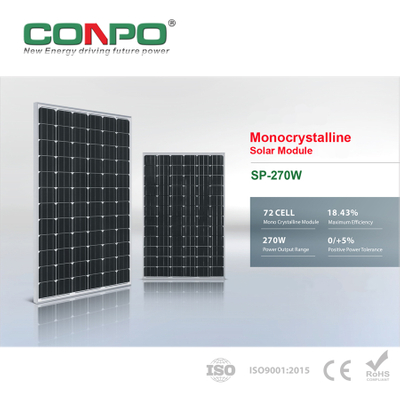 270W, 36V, Monocrystalline Solar Panel, PV Module