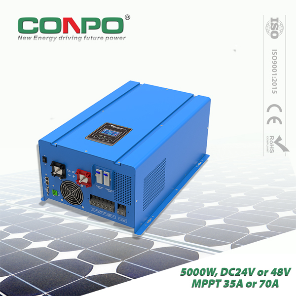 5000W, DC24V or 48V, MPPT 35A or 70A, AC230V, Hybrid Solar Inverter
