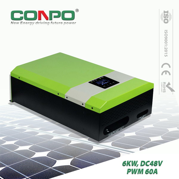 6000W, DC48V, PWM 60A, AC230V, Hybrid Solar Inverter