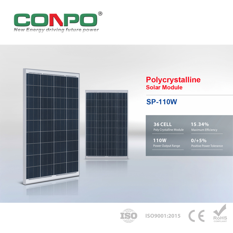 110W, 18V, Polycrystalline Solar Panel, PV Module