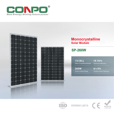 260W, 36V, Monocrystalline Solar Panel, PV Module