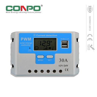 30A,12V/24V Auto.,PWM,2*USB,LCD SNC Solar Charge Controller/Regulator