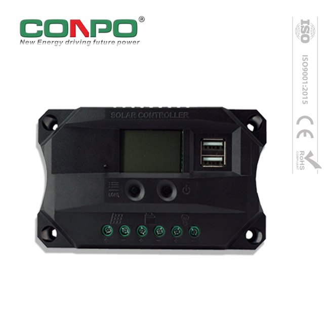 10A,12V/24V Auto,PWM,2*USB,LCD SMC Solar Charge Controller/Regulator
