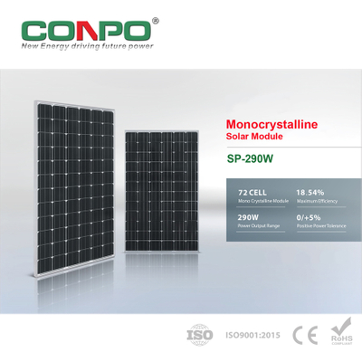 290W, 36V, Monocrystalline Solar Panel, PV Module