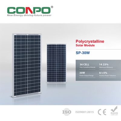 30W, 18V, Polycrystalline Solar Panel, PV Module