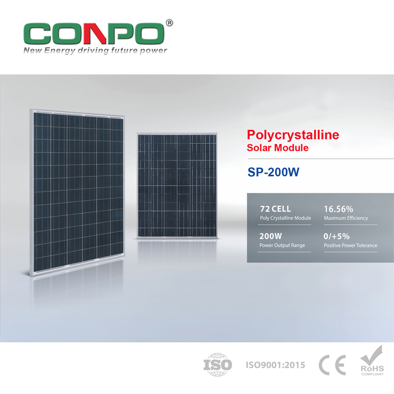 200W, 36V, Polycrystalline Solar Panel, PV Module