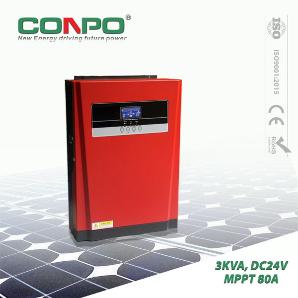 3KW, Work without battery, 3KVA/3000W(PF=1), DC48V, MPPT 80A, AC230V, Hybrid Solar Inverter