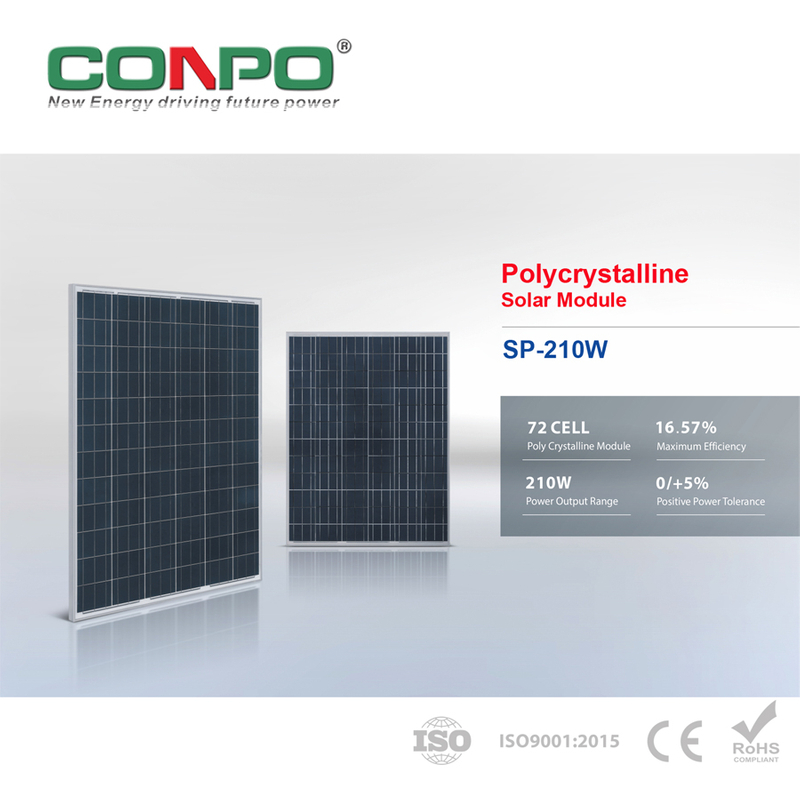 210W, 36V, Polycrystalline Solar Panel, PV Module