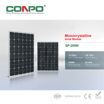 250W, 36V, Monocrystalline Solar Panel, PV Module
