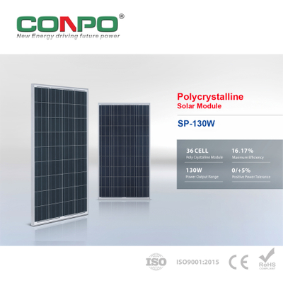 130W, 18V, Polycrystalline Solar Panel, PV Module