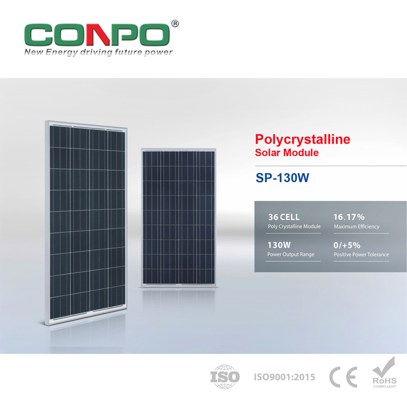 130W, 18V, Polycrystalline Solar Panel, PV Module